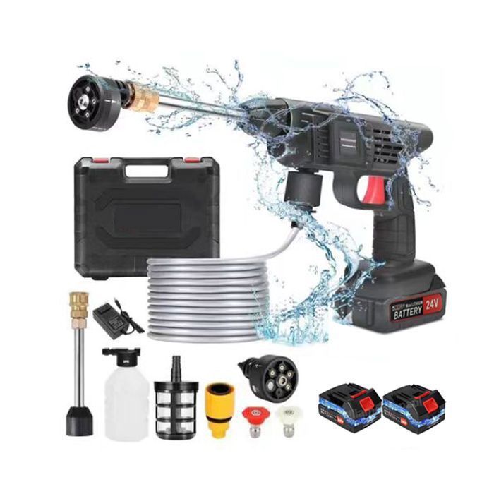 Pistola a spruzzo ad alta pressione - TANBABY - 600W - 2 batterie da 2000mAh - Ugello 3 in 1 - Senza fili e portatile