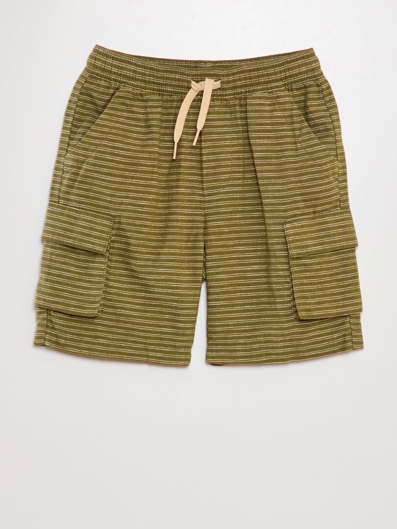 Bermudashorts met meerdere zakken - KHAKI