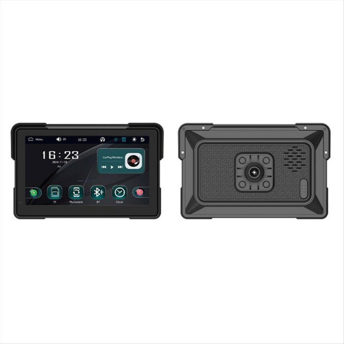 Pantalla de navegación para motocicleta de 7 pulgadas, resistente al agua, Bluetooth, portátil, inalámbrica, compatible con CarPlay, Android Auto y reproductor MP5.