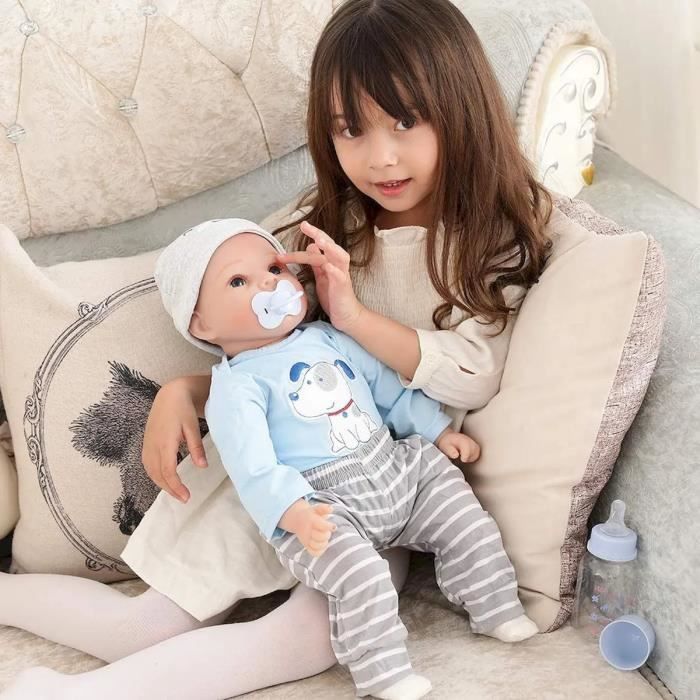 Poupée Reborn - 55 cm - Silicone doux - Corps en coton - Cadeau idéal pour fille
