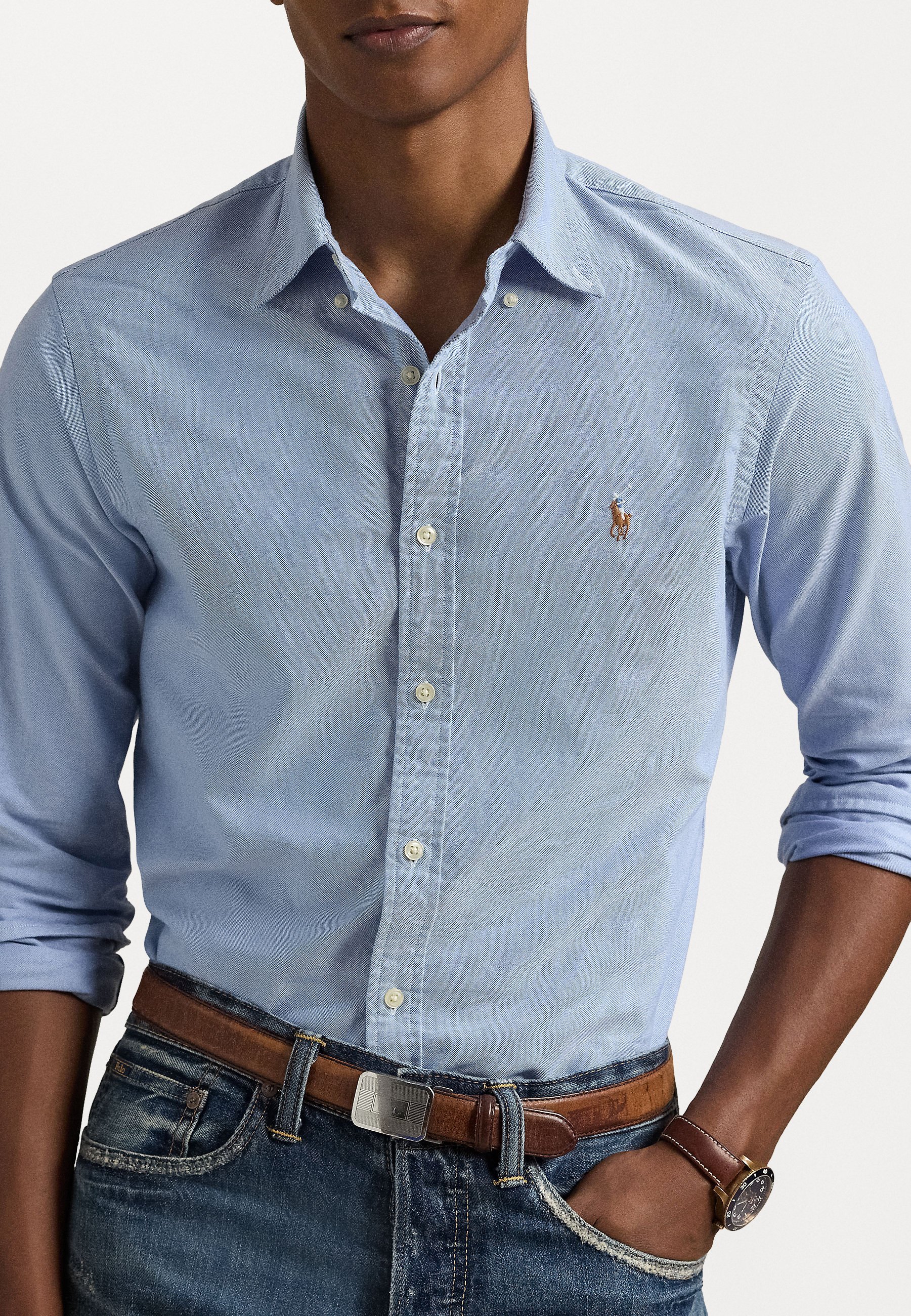Chemise Oxford Polo Ralph Lauren coupe slim - bleue