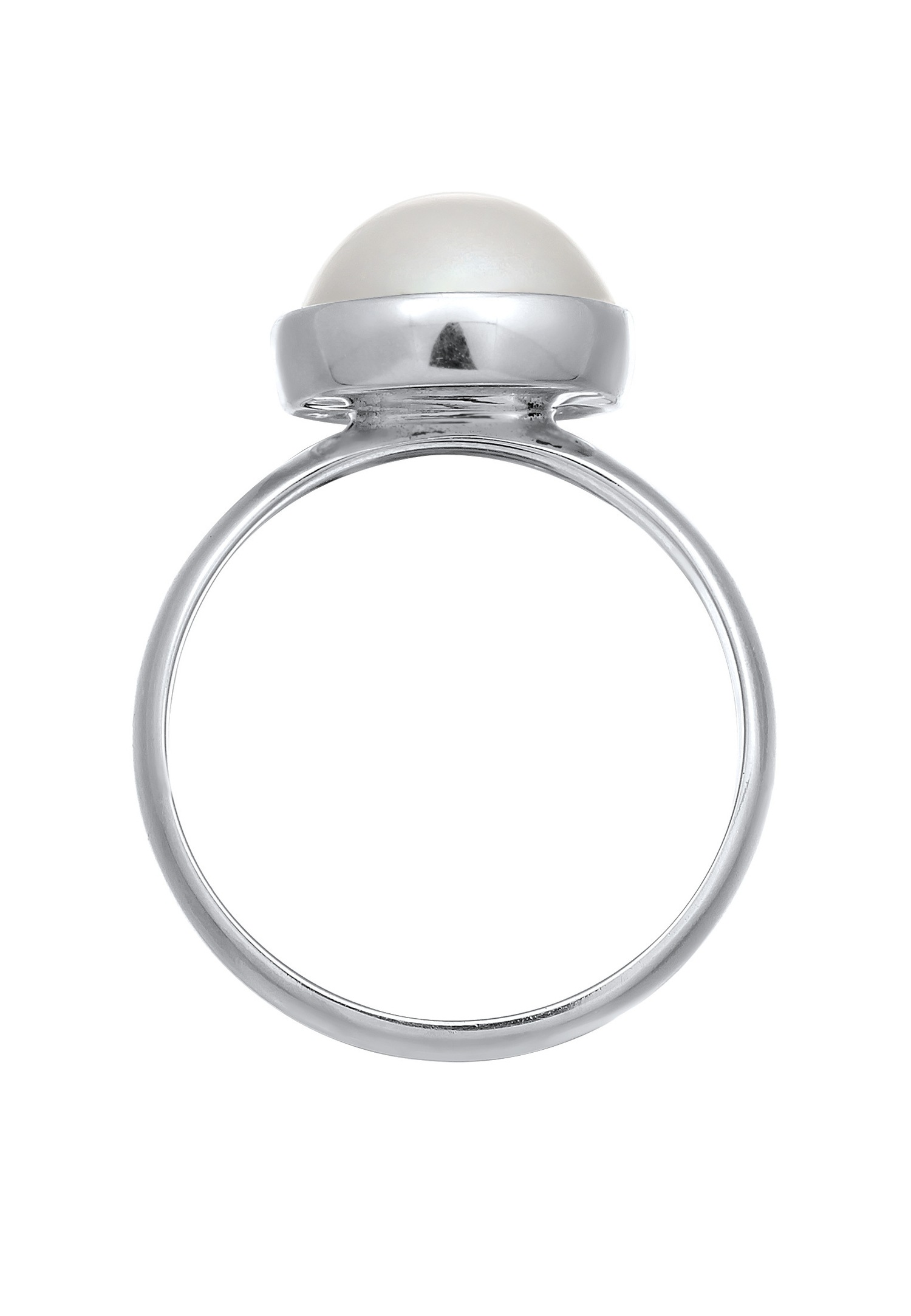 Nenalina Femmes Elégant Rond avec perle en argent sterling 925