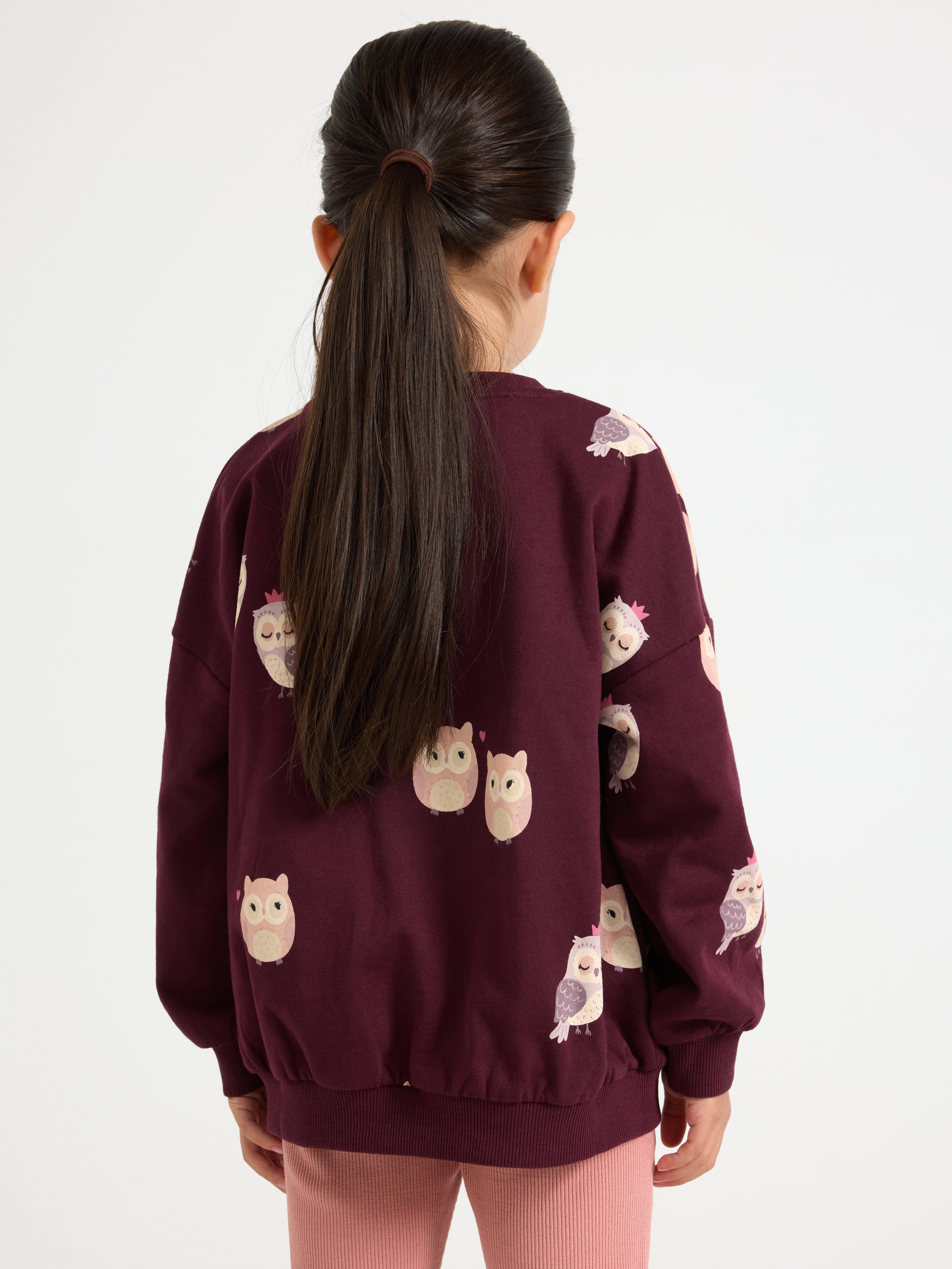 Sweatshirt med borstad insida Dark Lilac