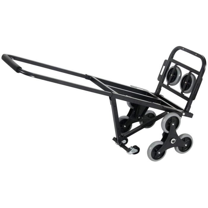 Carretilla metálica SogesHome - Carga máxima 150 kg - Carretilla plegable, con 6 ruedas - Negra