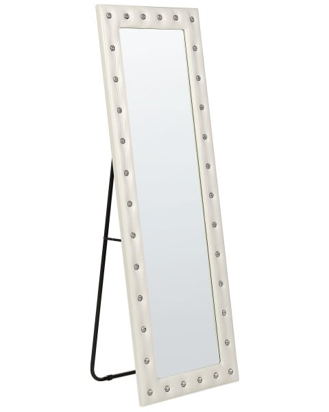 Lustro podłogowe ekoskóra 50 x 150 cm białe