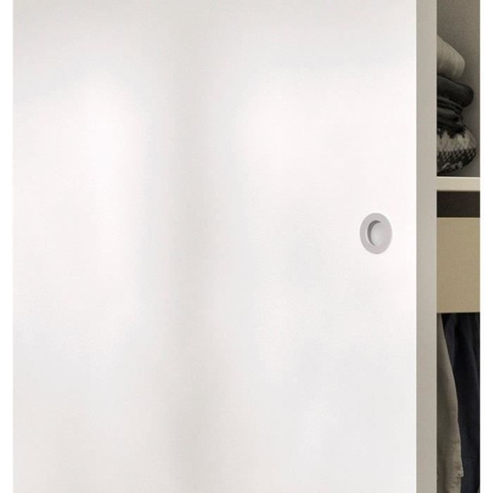 OPTIMUM - Kit de puerta corredera blanca + riel + embellecedor blanco - Alto 204 x Ancho 93 x Profundidad 4 cm