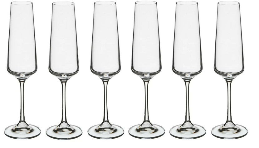 ZESTAW 6 KIELISZKÓW do szampana Selenga 160ml szklane