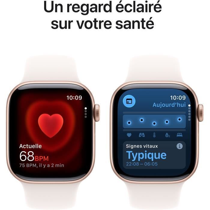 Apple Watch Series 11 GPS - 42mm - Boîtier Rose Gold Aluminium  - Bracelet Light Blush Sport Band - S/M