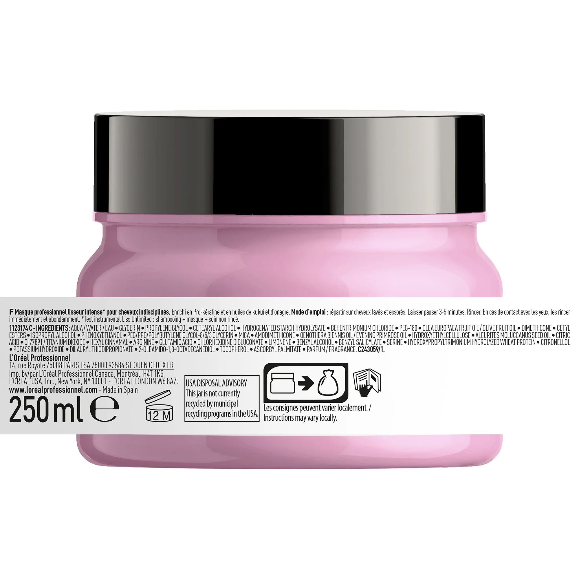 SERIE EXPERT New Liss Unlimited Mask - Maschera Disciplinante/Anticrespo Capelli