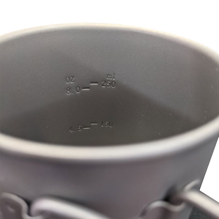 Tazza in titanio da 375 ml - Piatto - Vetro | Attrezzatura da bivacco e campeggio Azimut Outdoor