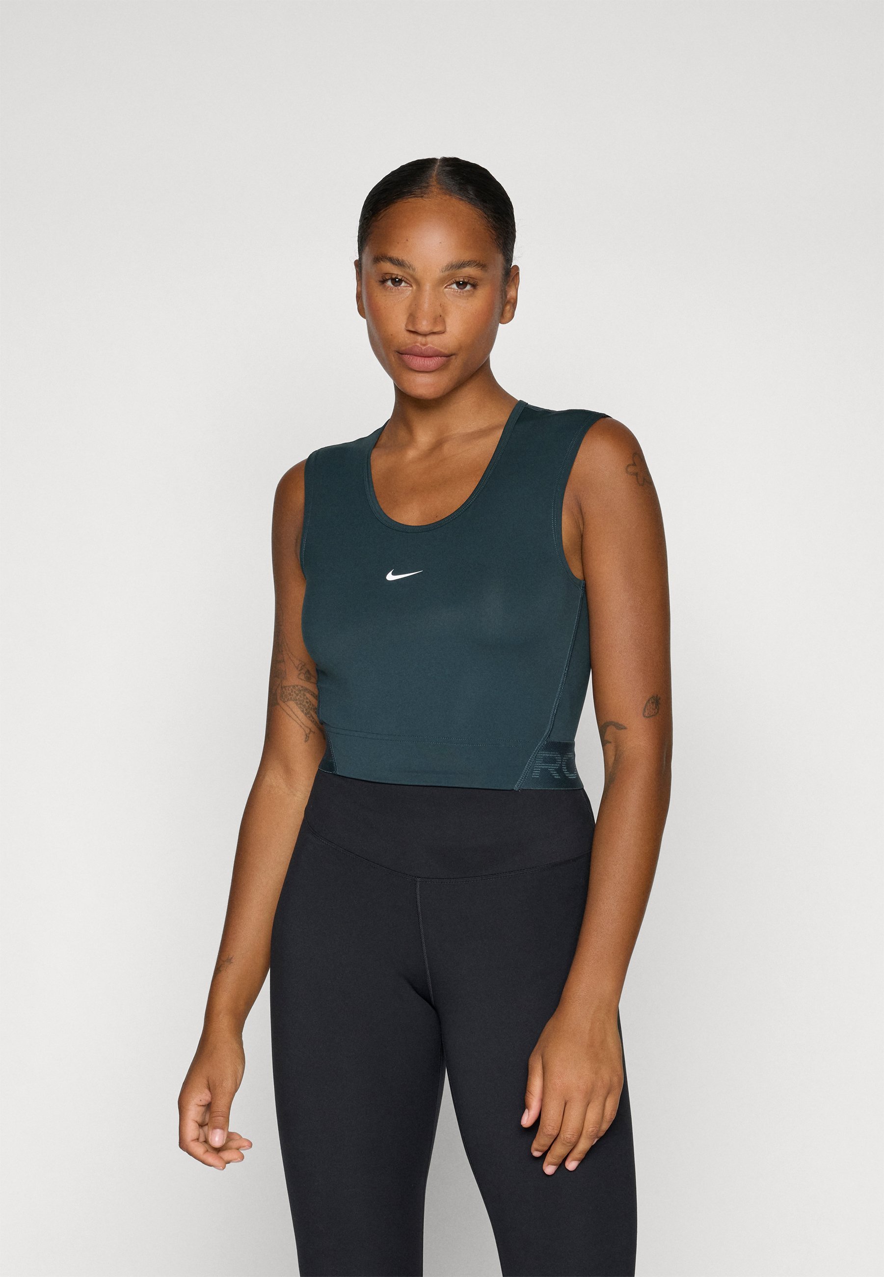 Nike Performance TANK - Top - zeewier/wit