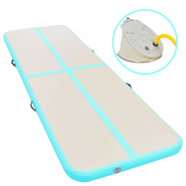 Mata gimnastyczna Zielony 600 x 100 x 10 cm PVC vidaXL