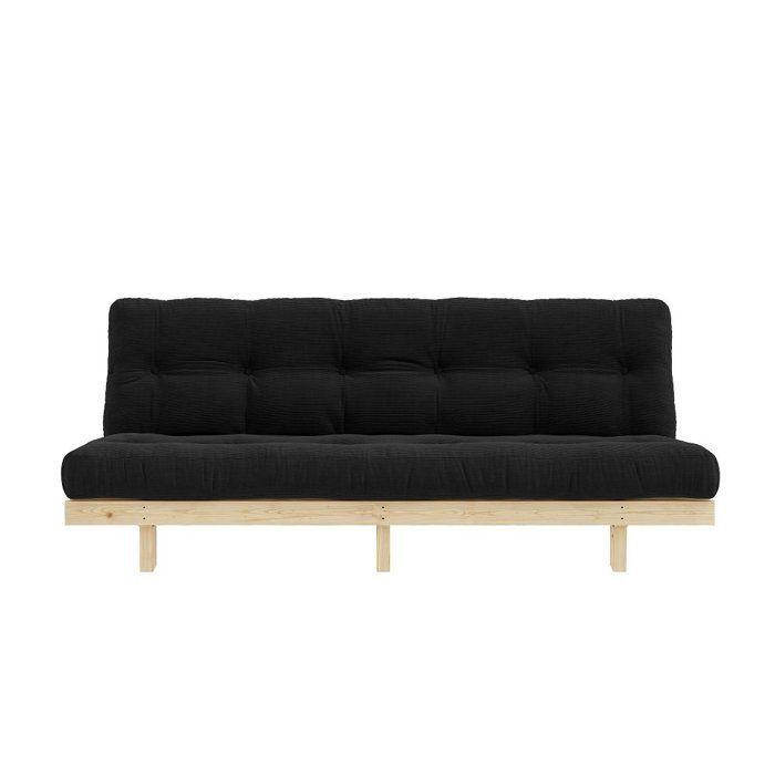 SLANKE slaapbank met futonfunctie in antracietgrijze kleur, slaapoppervlak 130x190 cm.