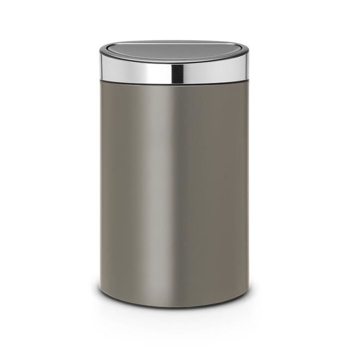 BRABANTIA - CONTENEDOR TÁCTIL NUEVO 40 LITROS PLATINO NEURADO NEUTRAL