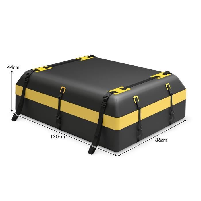Borsa da tetto DREAMADE, 595 litri, portapacchi impermeabile, box da tetto per auto con 10 cinghie, 6 ganci per portiere e tappetino antiscivolo.