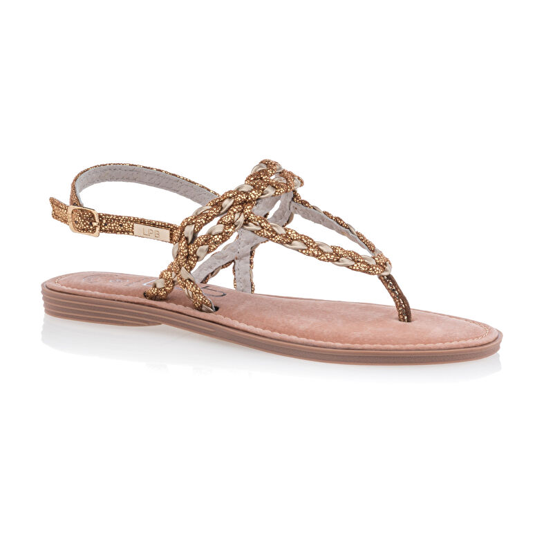 Brune sandaler med stringtruse til dame