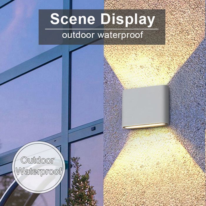 OPRUIMING - Rosnek LED-wandlamp voor buiten - Wit 6W warm wit - Omhoog/omlaag, waterdichte aluminium wandlamp voor de tuin