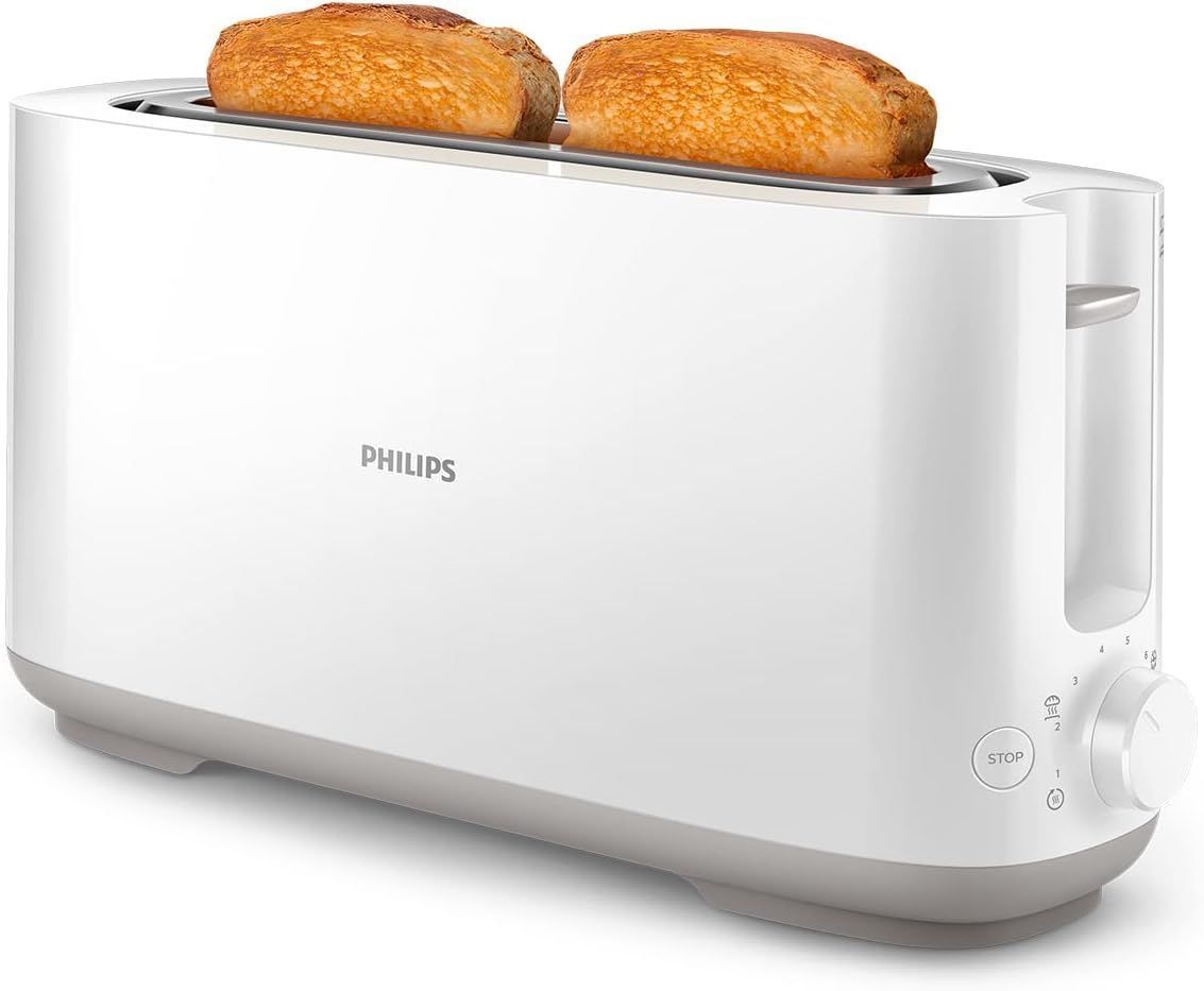 Tostadora - PHILIPS - HD2590/00 - Colección Desayuno Diario - 1 ranura larga - 830W - Blanca