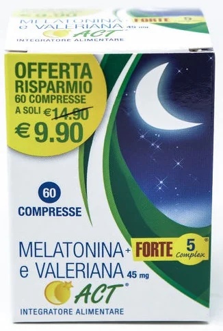 F&F Σύμπλεγμα Μελατονίνης+ Forte 5 και Δράση Βαλεριάνας 60 δισκία Συμπλήρωμα διατροφής για τον ύπνο