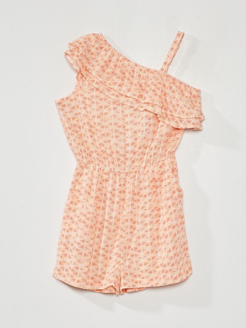 Bedrukte playsuit - WIT