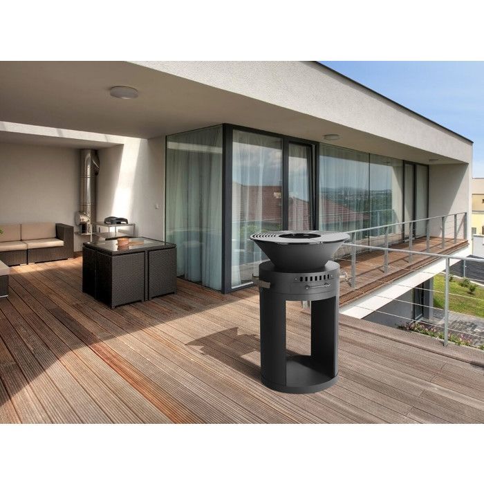Barbecue plancha brasero a charbon et bois 