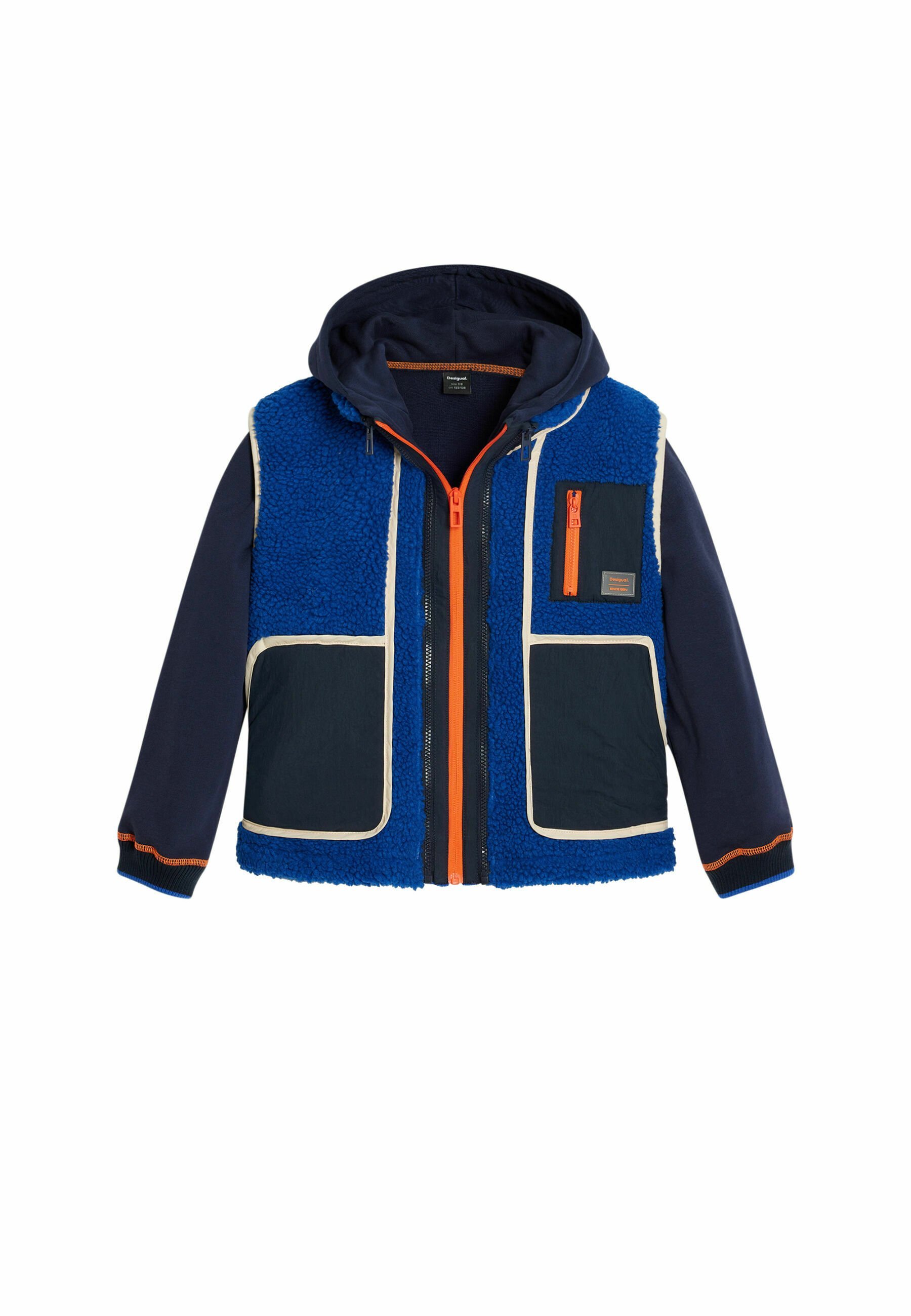 Giacca/Gilet Desigual con inserti in montone removibile - blu