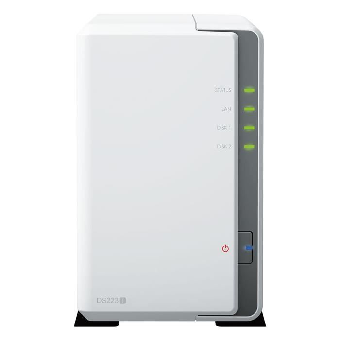 Server NAS - SYNOLOGY - DS223j - Processore Realtek RTD1619B - 1 GB di RAM DDR4 - RAID 0