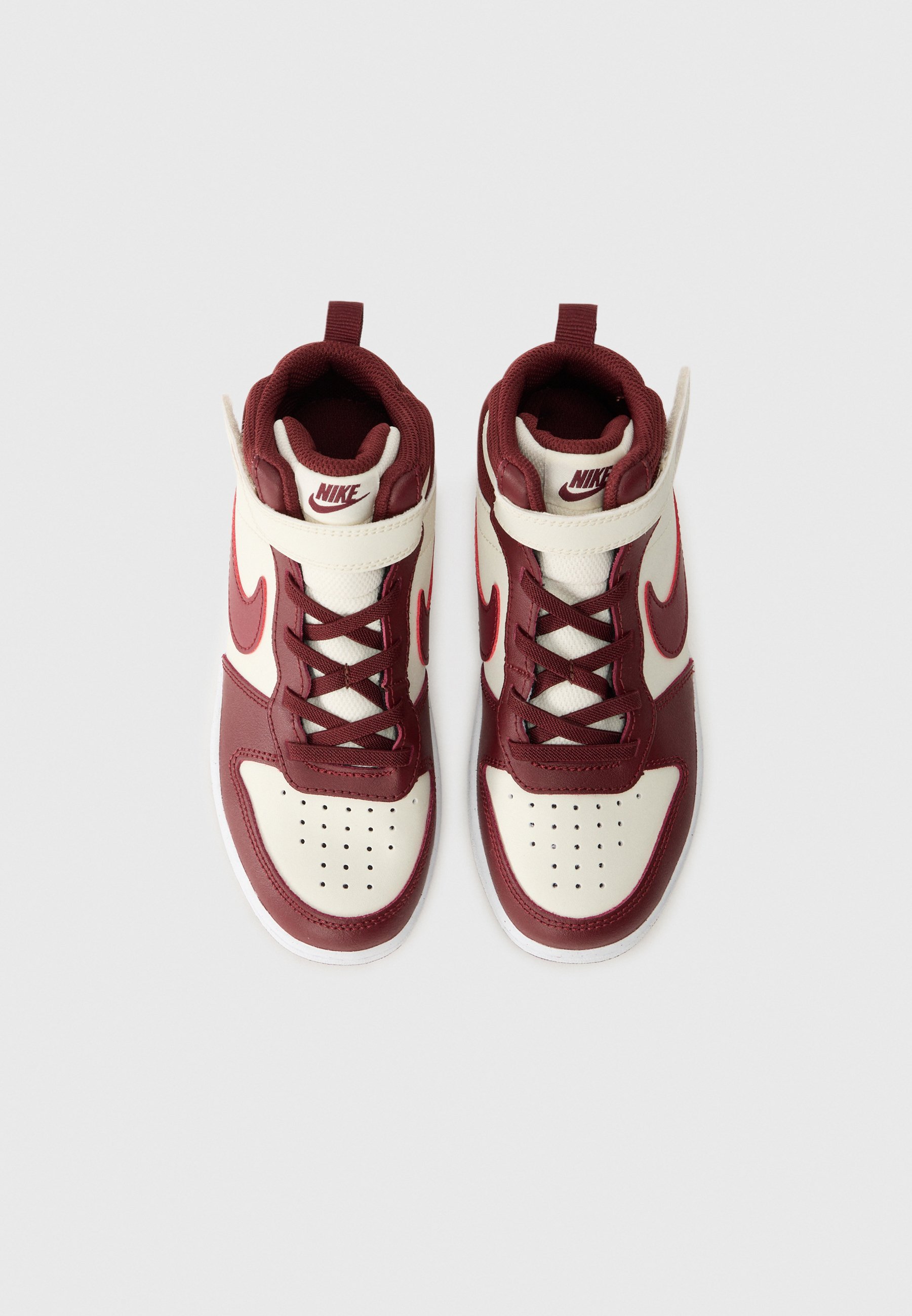 Nike Sportswear COURT BOROUGH MID UNISEX - Scarpe da ginnastica alte - perla tenue/rosso scuro