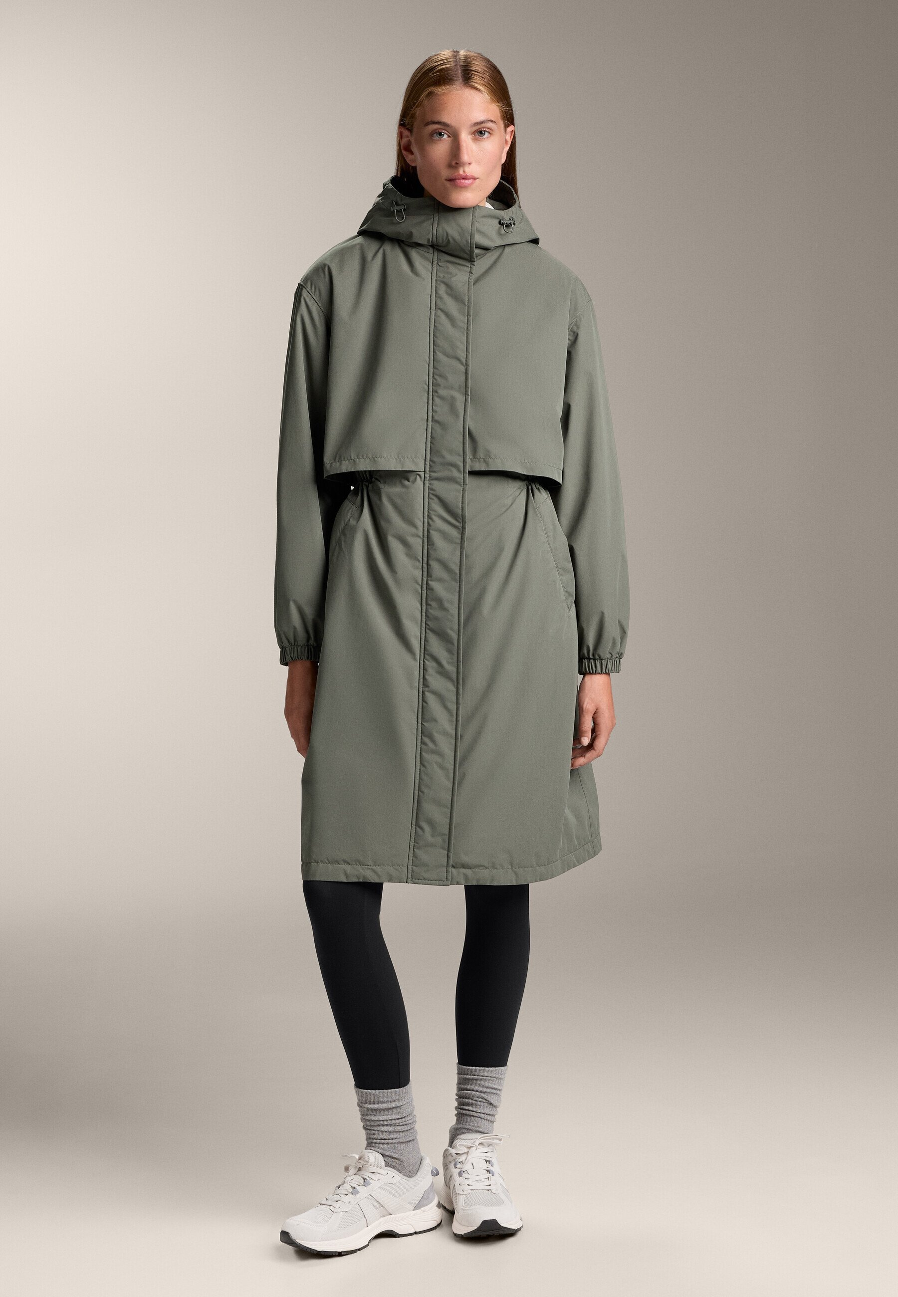 OYSHO FELLEX® AEROGEL 10K WATERPROOF LONG PADDED - Nepremokavá bunda - tmavozelená