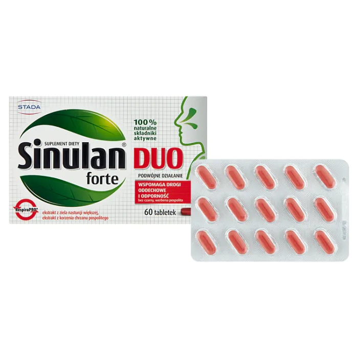 Sinulan Duo Forte, Suplement diety wspomagający funkcjonowanie dróg oddechowych, Tabletki