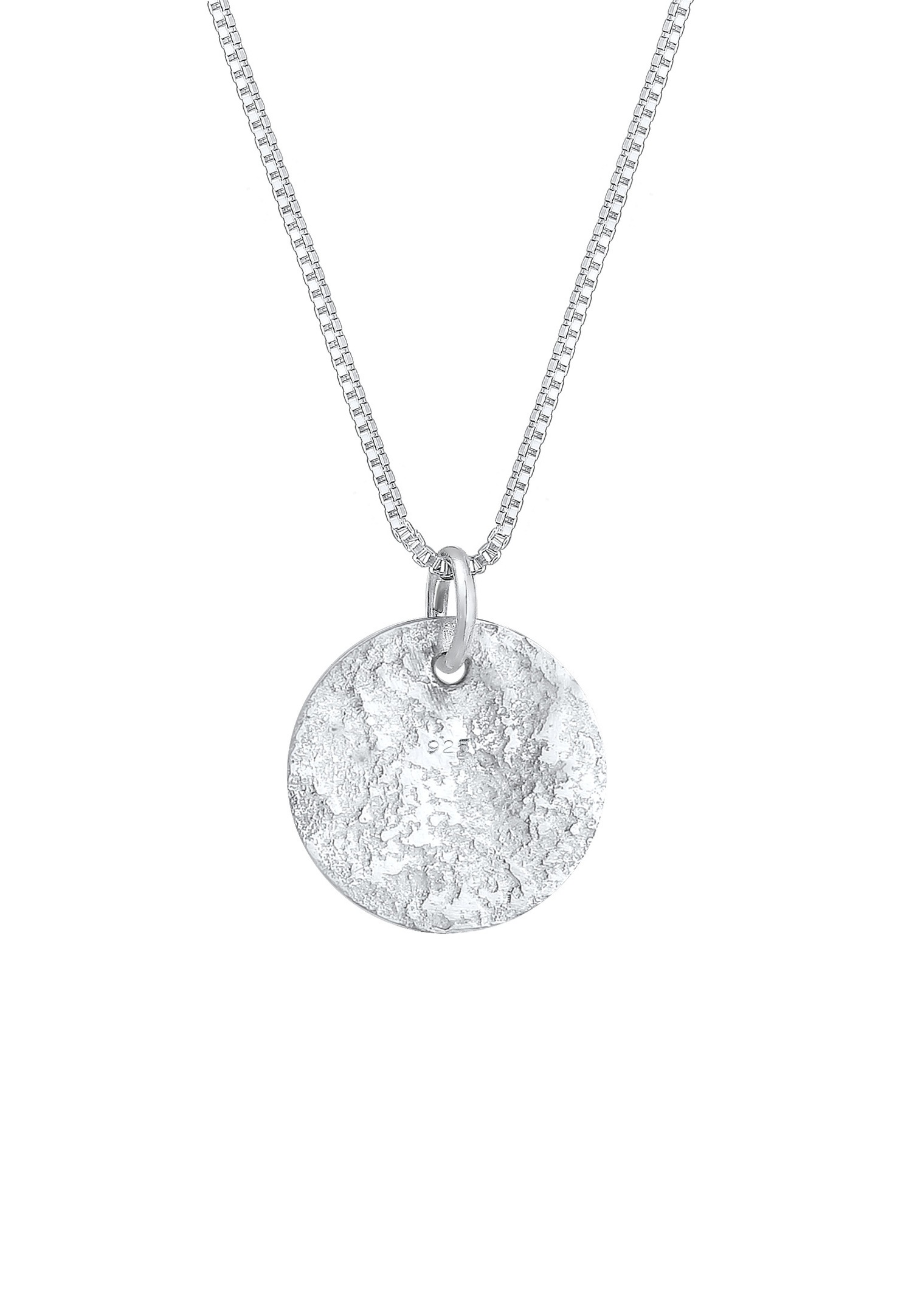 Elli Femmes Pendentif Plaquette Martelé en Argent Sterling 925