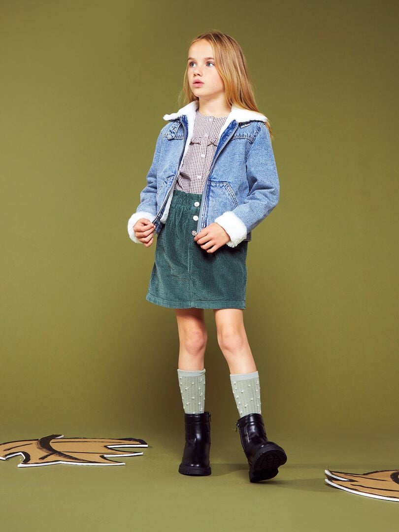 Corduroy rok - GROEN