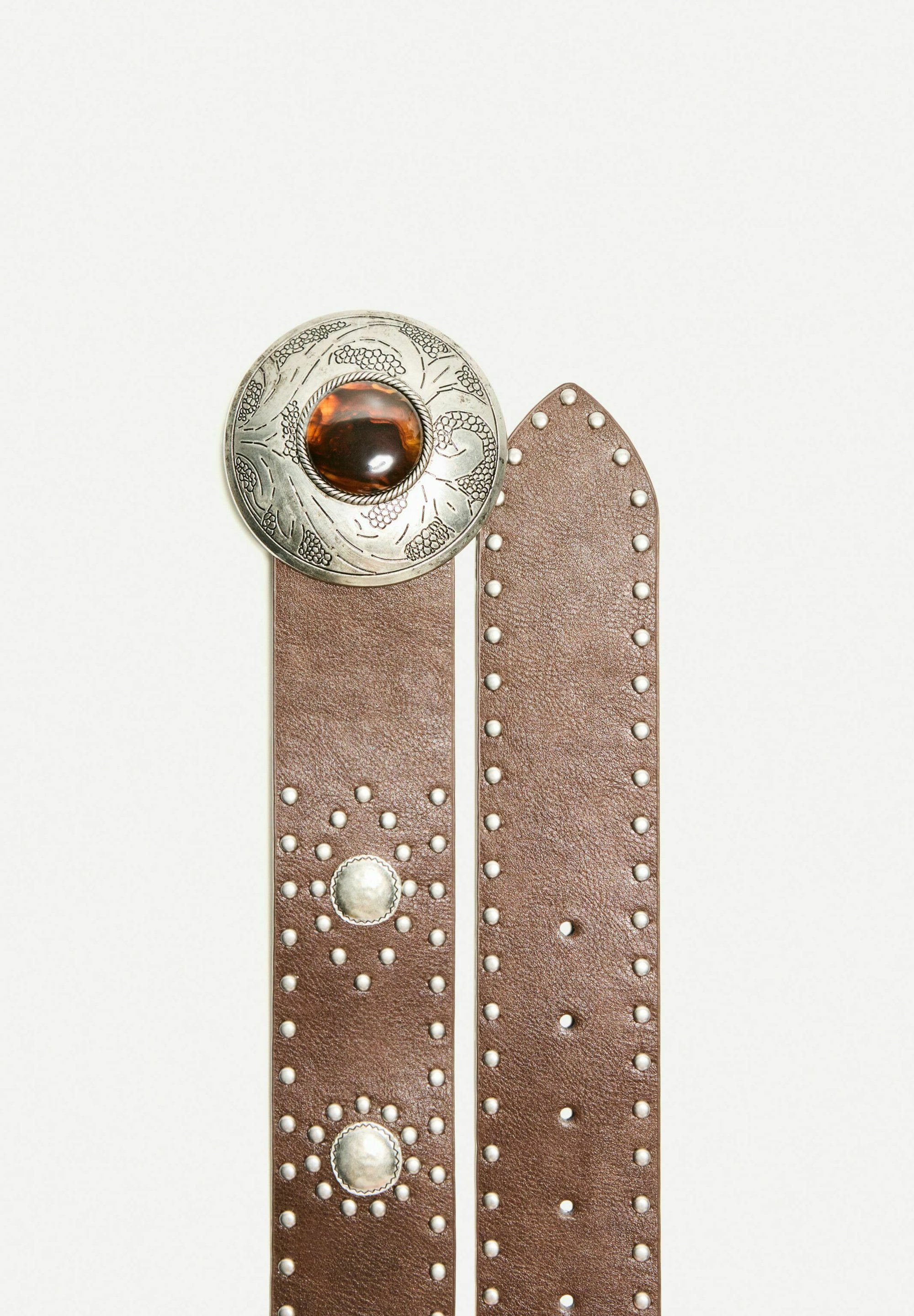 Bershka WIDE EFFECT WITH BUCKLE - Diržas - tamsiai rudas