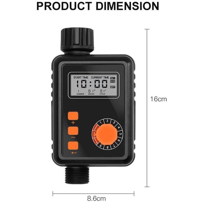 Programmatore automatico per irrigazione AIMOONSA – 9 programmi, sensore pioggia, schermo LCD, IPX5