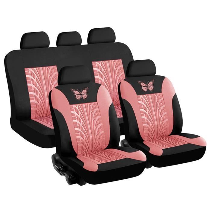 Housse de siège de voiture papillon imprimé en 3D - HELLOVE - Rose - Taille universelle