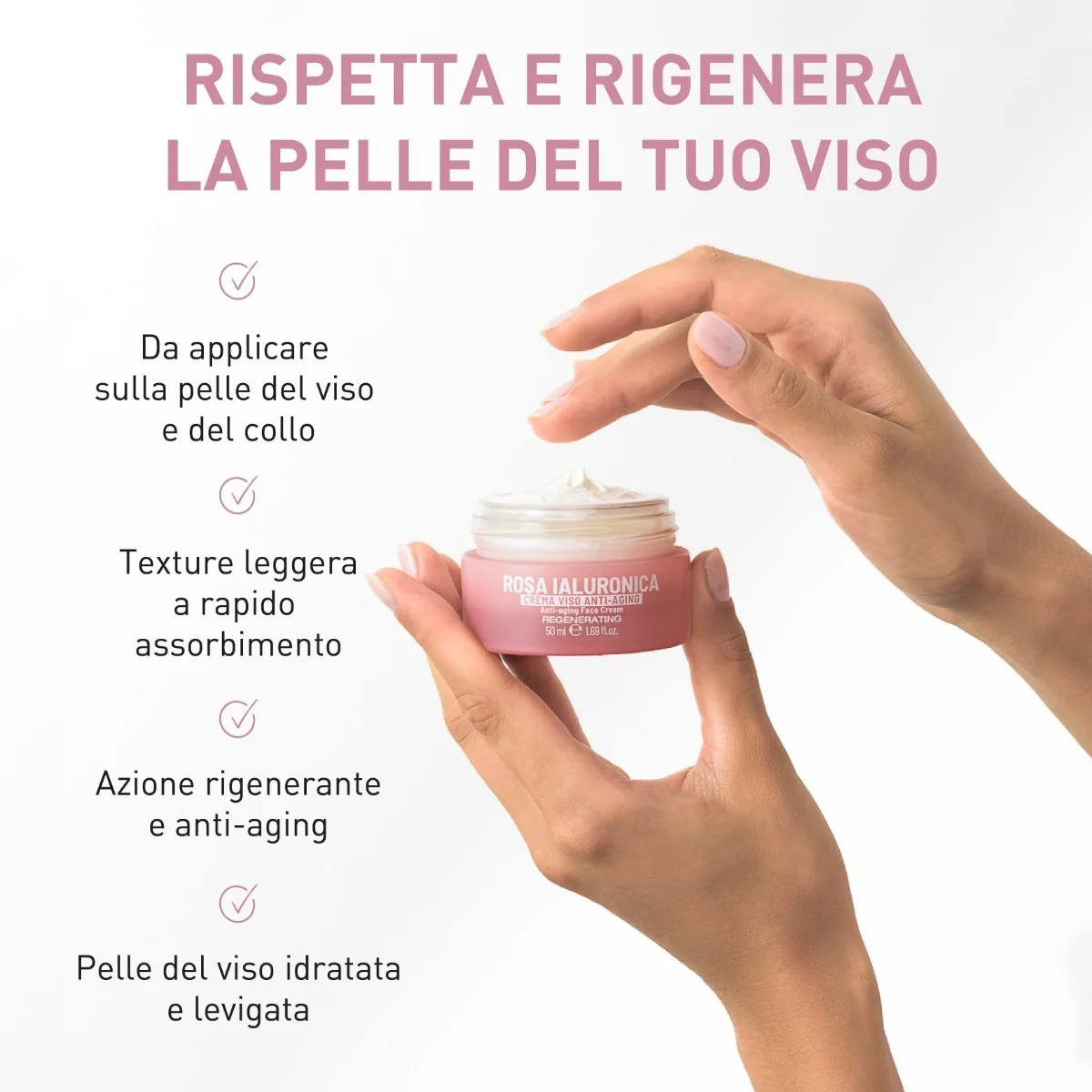 EQUILIBRA Equilibra Hyaluronic Rose anti-aging crème 50ml anti-aging crème
