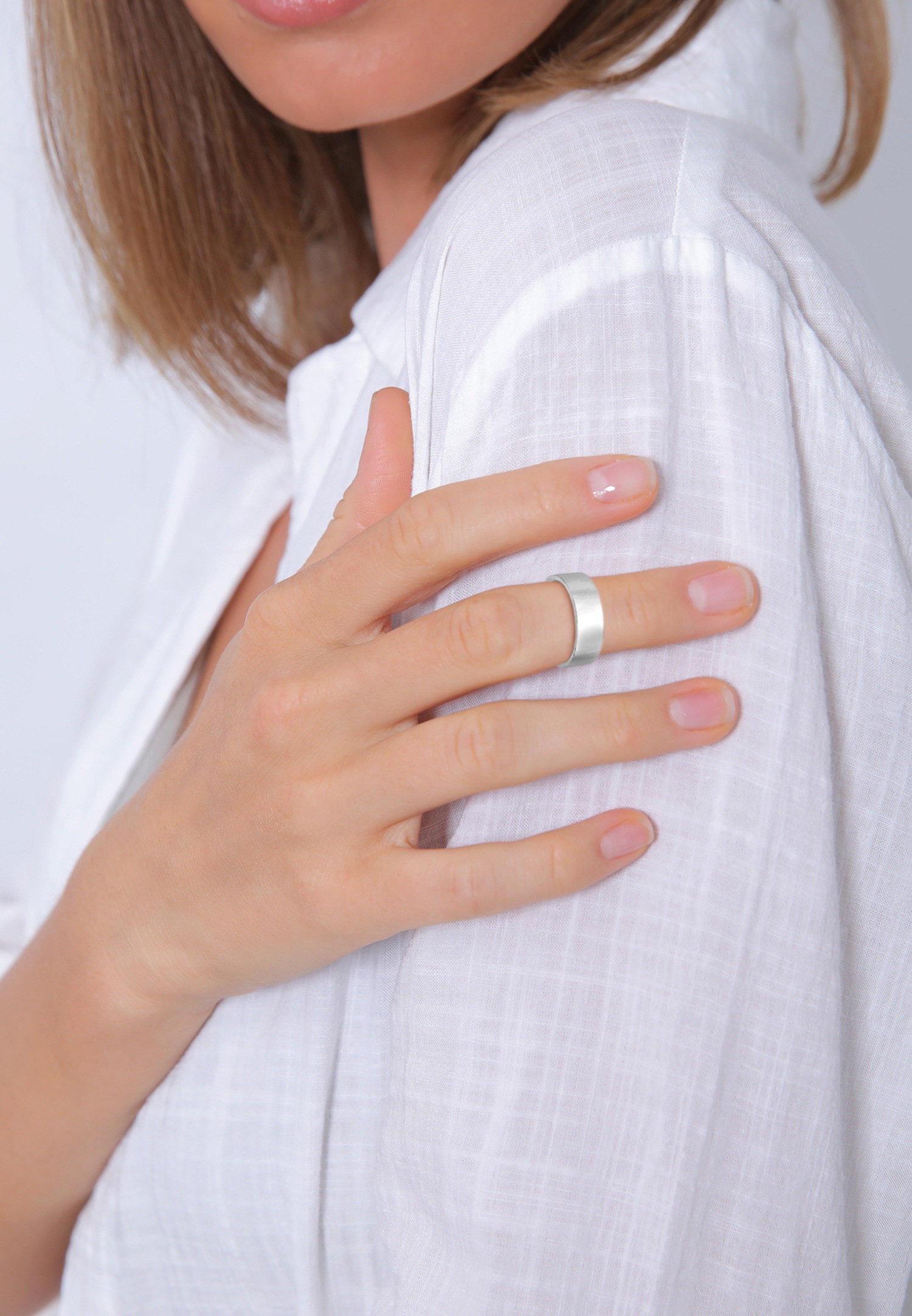 Elli MIDI Geo Minimal Bague Femme Plaqué Or Argent (925/1000)