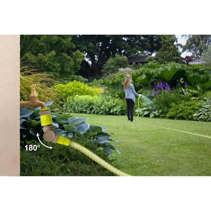 Mangueira de jardim expansível - Comprimento de 13,5 a 40 m - Verde - Conector giratório de 180° - Pistola de pulverização com 7 jatos