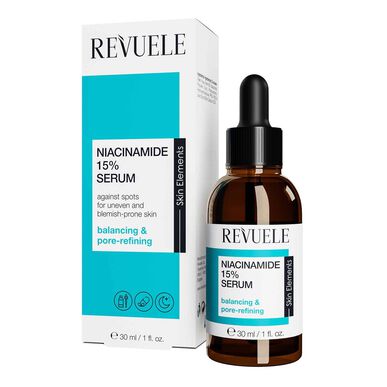 Revuele Niacinamidi 15% Tasapainottava seerumi kasvojen epätäydellisyyksille, niasiiniamidi, 30 ml