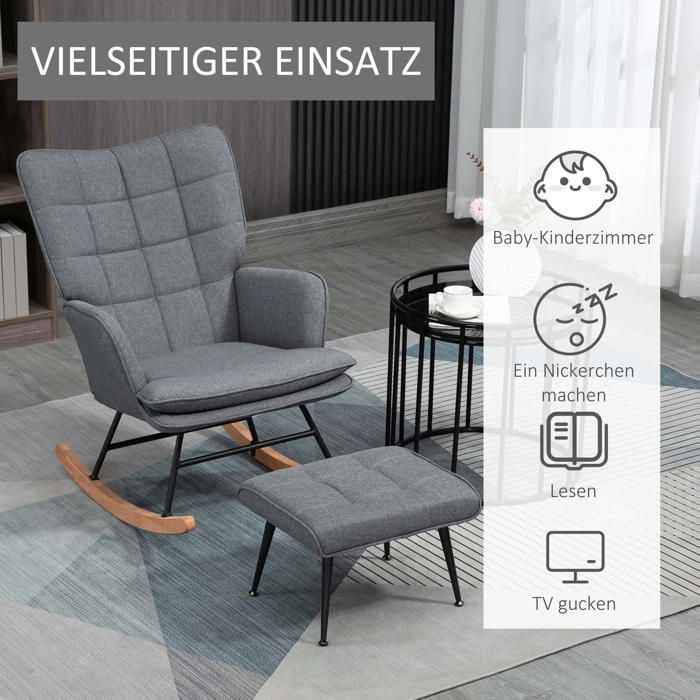 Mecedora de hasta 130 kg Mecedora con reposapiés Sillón Silla de lactancia