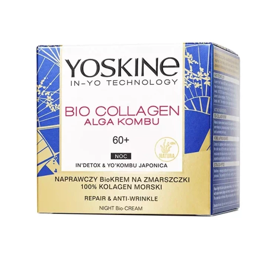 Yoskine Bio Collagen Alga Kombu naprawczy biokrem na zmarszczki na noc 60  50ml