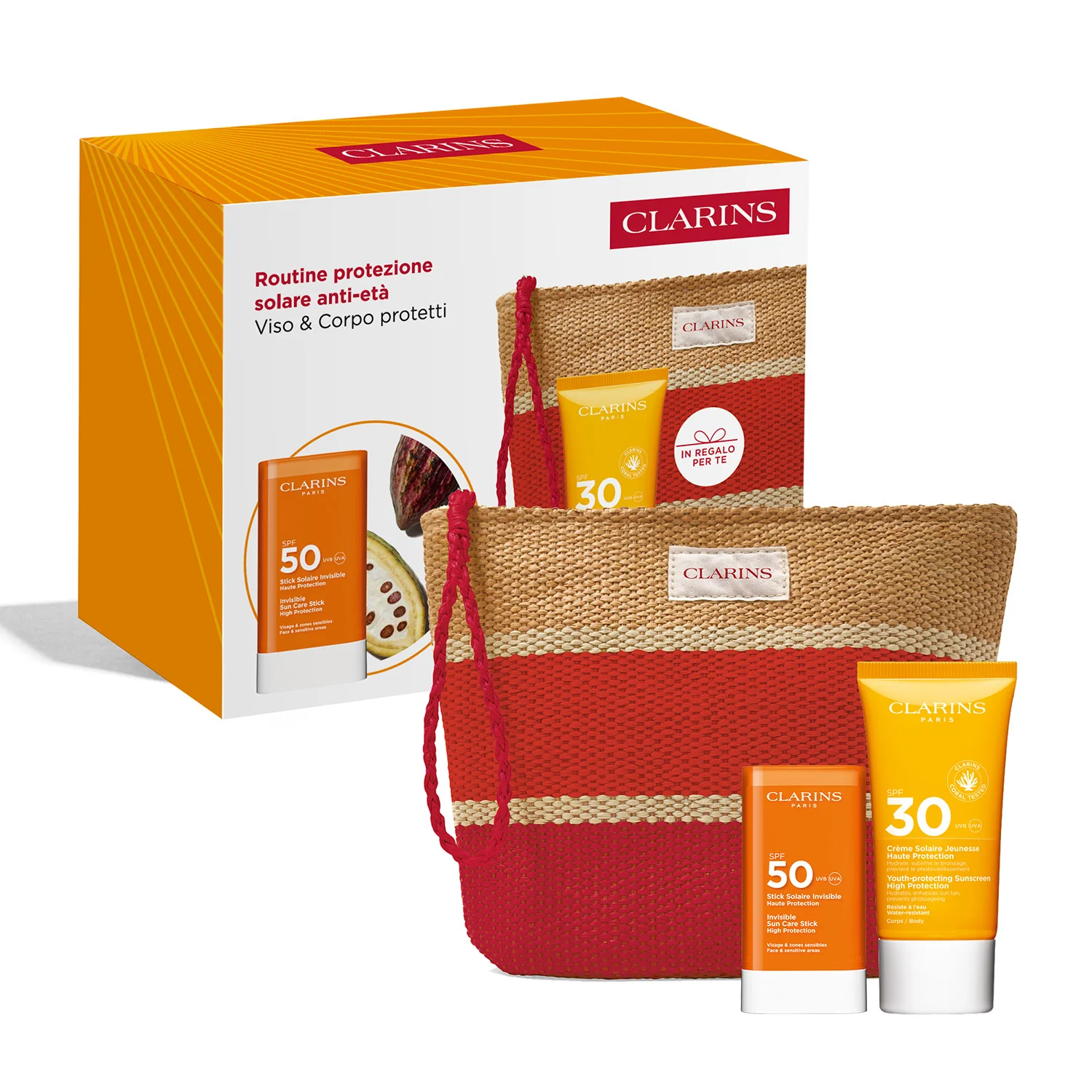 Sole Routine protezione solare anti-età - Cofanetto Solare, Coffret Solare, Stick solare alta prot., Crema solare corpo alta prot.