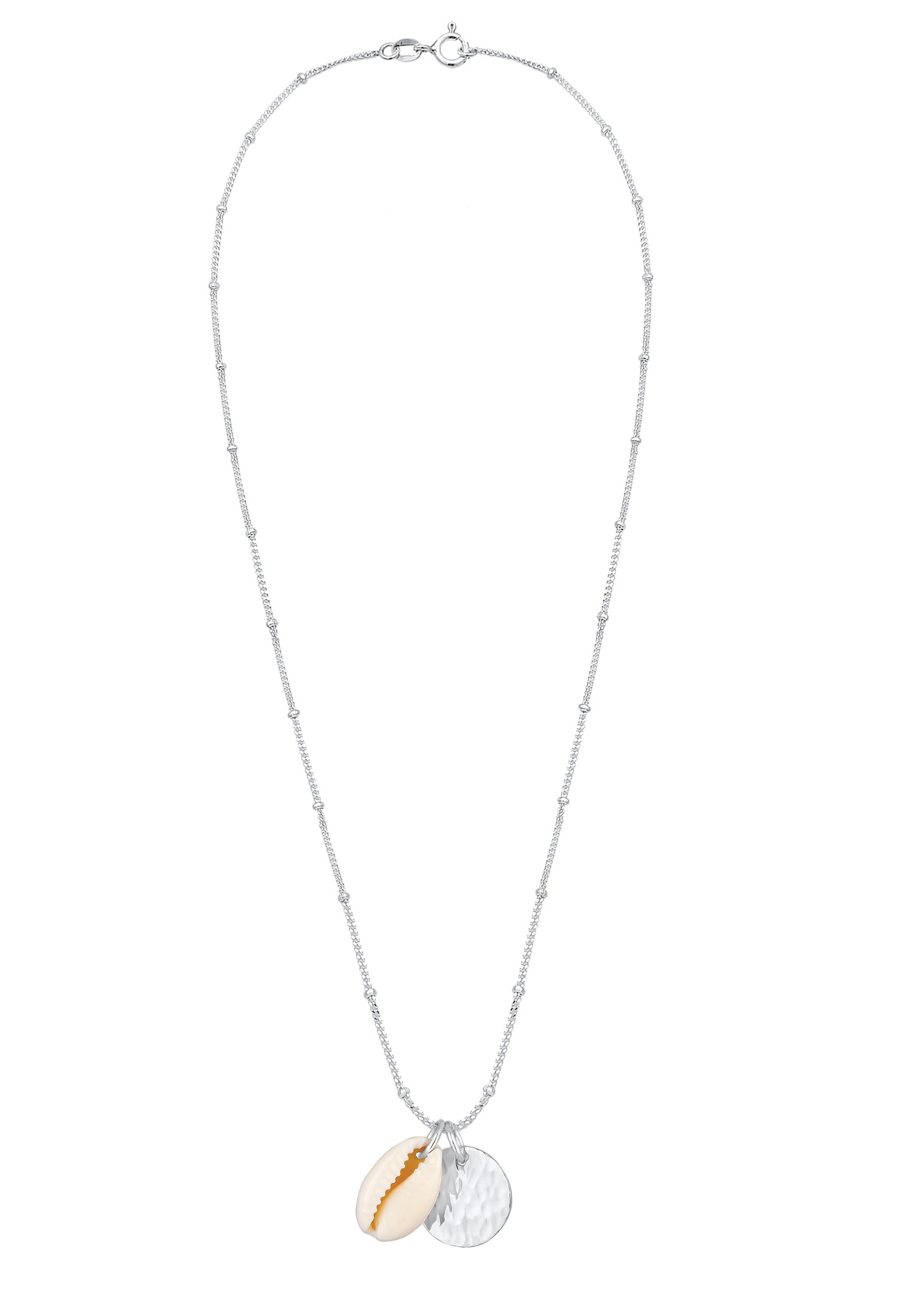 Elli Femmes Boule Plaquette Coquillage Cauri Pendentif Tendance en Argent Sterling 925