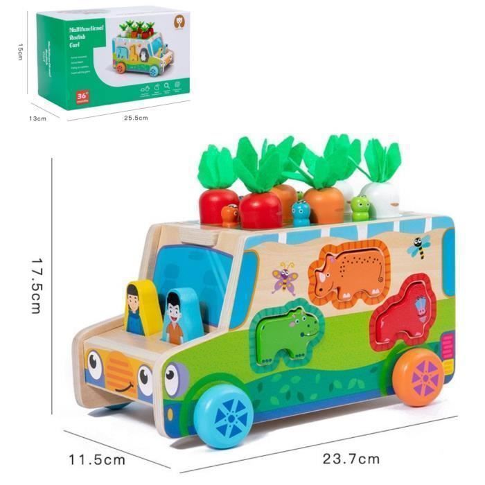 Montessori Toy - LECOO - 7 in 1 - Magnetic - Educational - Natural Wood