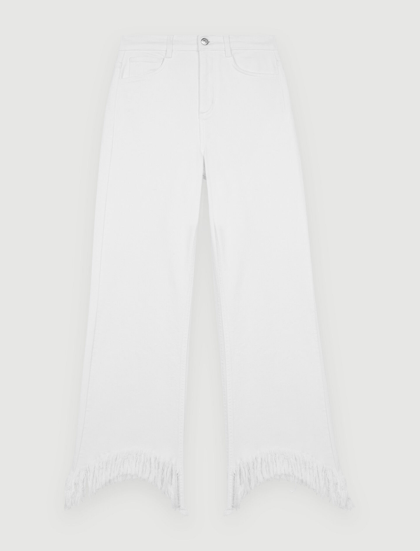 Rechte jeans met franjes - Wit