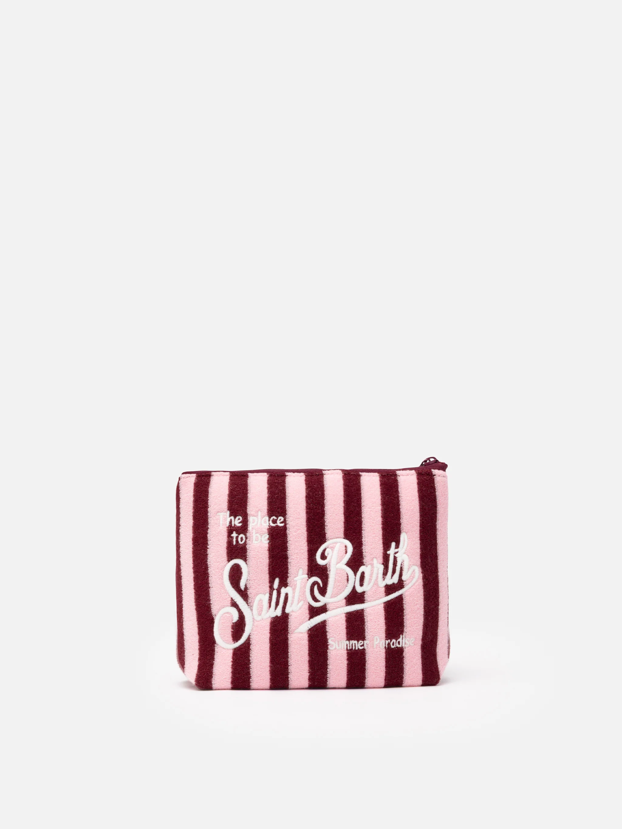 Aline Frottee-Clutch mit Streifenmuster