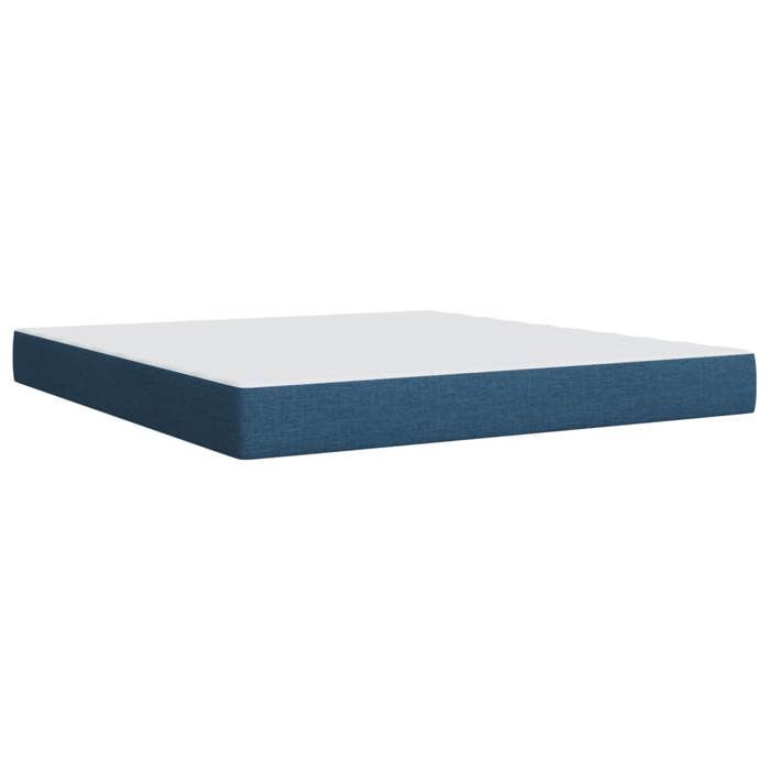 Struttura letto con materasso - Maison Exclusive - 180x200 cm - Tessuto blu - Coprimaterasso incluso