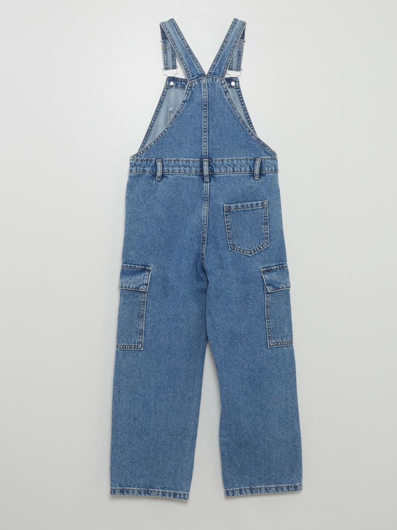 Wijde jeans met bloemenprint - BLAUW