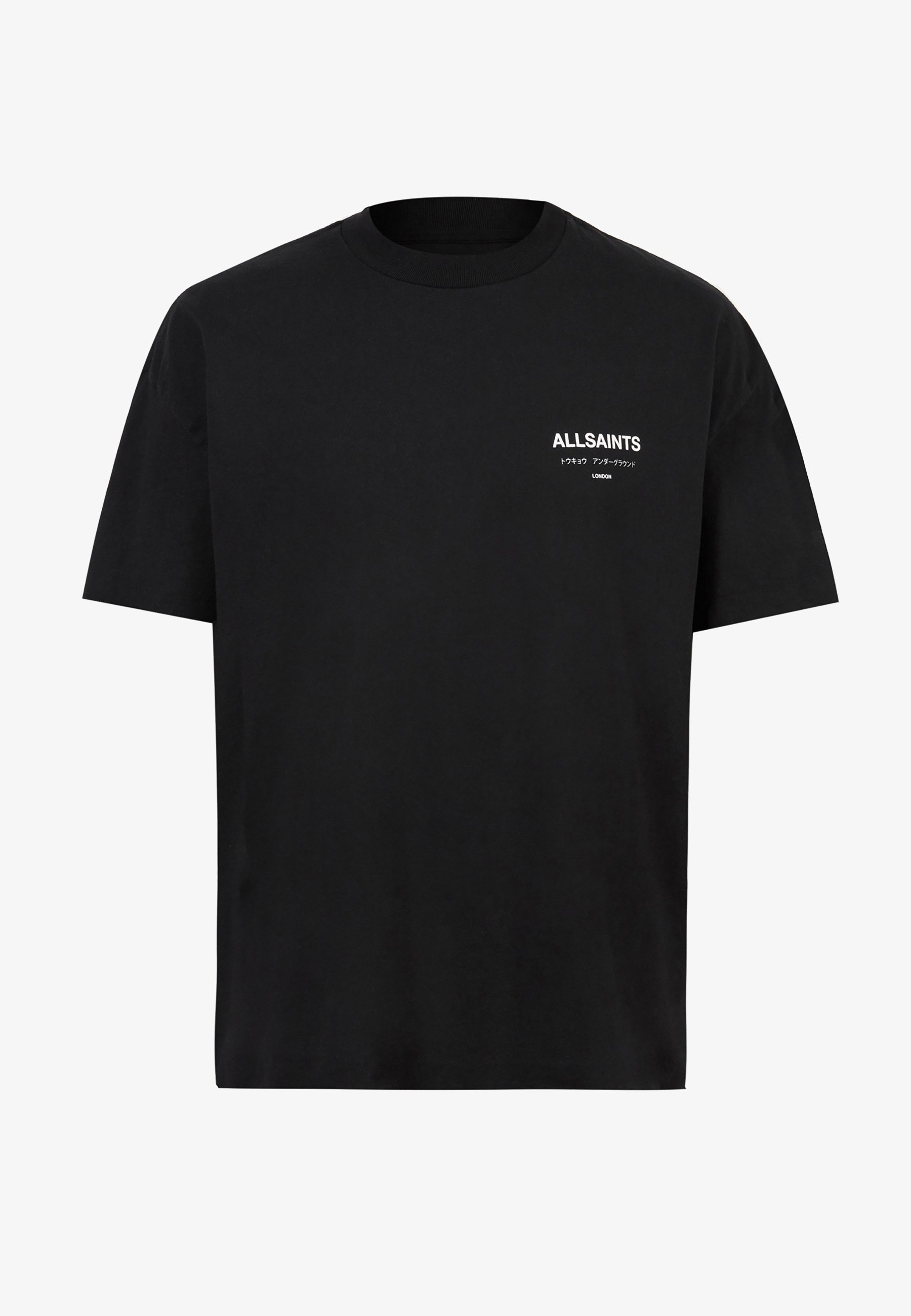 AllSaints UNDERGROUND CREW - T-shirt met print - gitzwart