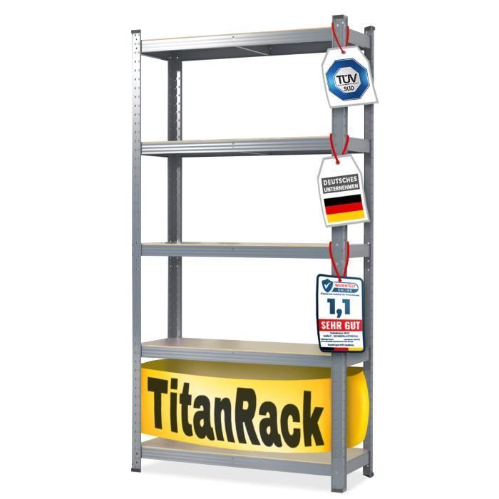 Heavy-duty shelving unit, 5-tier storage unit (particleboard), anthracite grey, 180 x 90 x 60 cm | Max load: 1250 kg